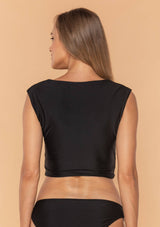 Wrap Crop Top Black