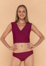Wrap Crop Top Burgundy