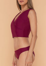 Wrap Crop Top Burgundy