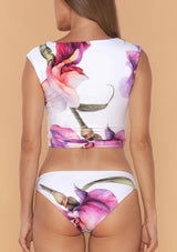 Wrap Crop Top White Iris