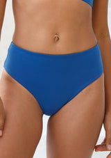 blue bronze high waist bikini bottoms recycled fabric reversible
