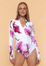 Long Sleeve One Piece White Iris